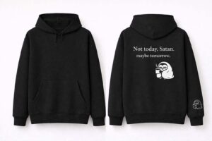 Minimal Penguin Logo Hoodie – Black Pullover Hoodie